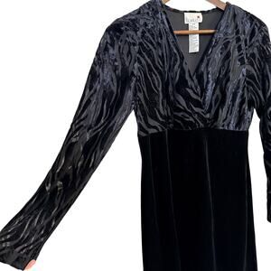 VTG SCARLETT Velvet Burnout Dress Size 7/8 Classic Whimsygoth Witchy Feminine